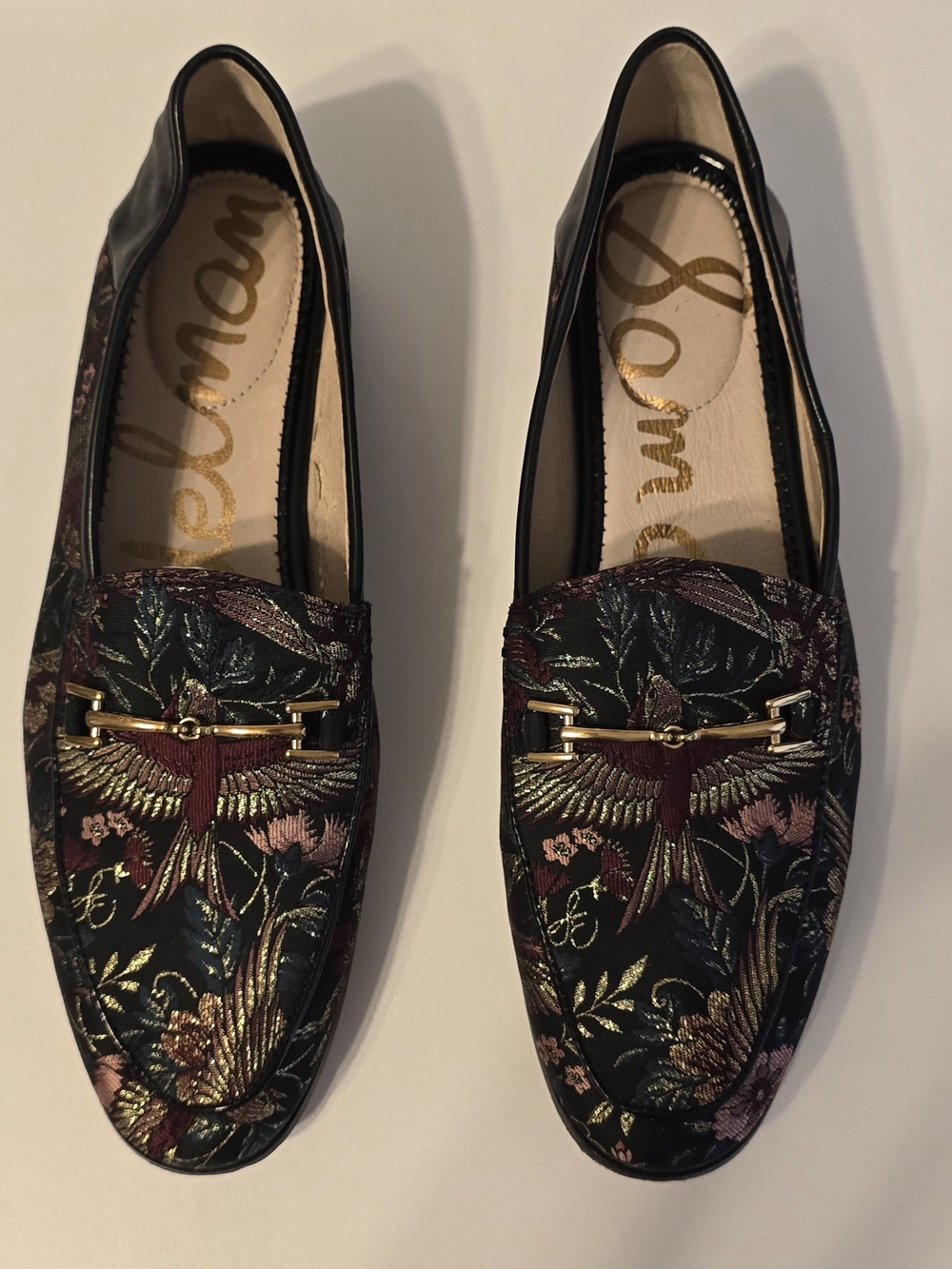 Sam Edelman Loraine Bird Tapestry Horsebit Loafers Size 8